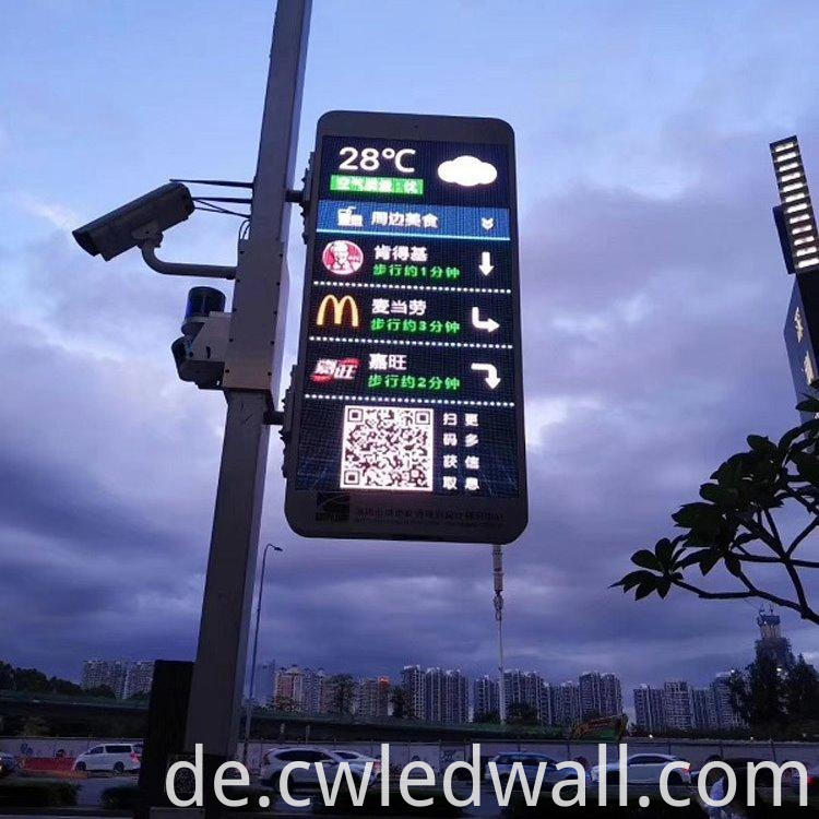 Outdoor Led Wall Billboards P4 Pole Display Panel